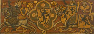 Ceiling Panel with a Fight Between a Christian Knight and a Muslim